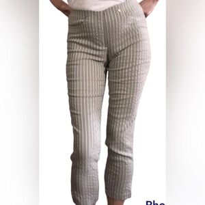 Robell Modell Bella09 High Rise Size 8 Pinstripe Capris Trousers